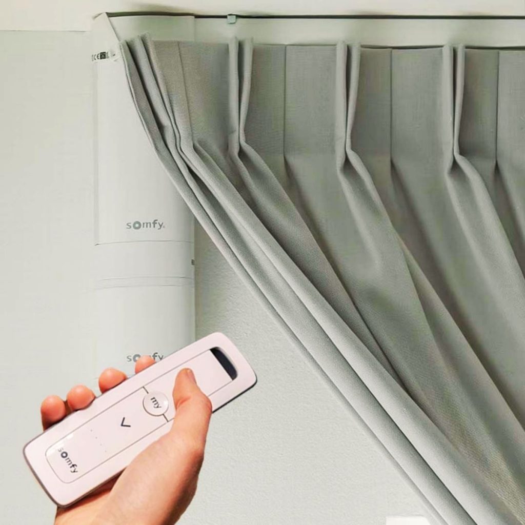 Smart motorized curtains remote control system Doha Qatar home
