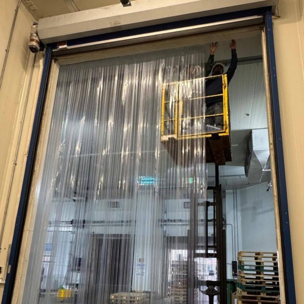 Transparent PVC curtains industrial warehouse cold storage Qatar