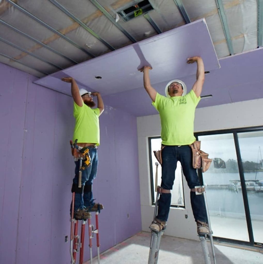 QCDD-compliant fire-rated gypsum board for commercial ceiling in Qatar