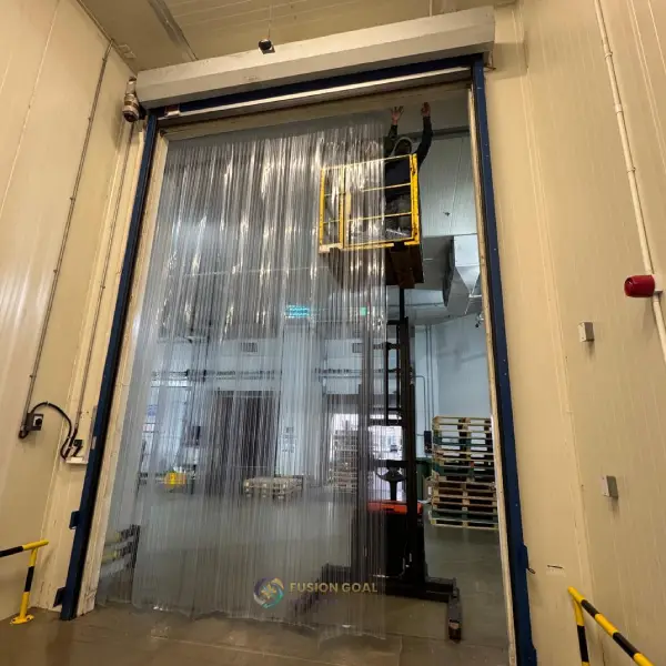 Clear PVC curtain doorway installation Doha