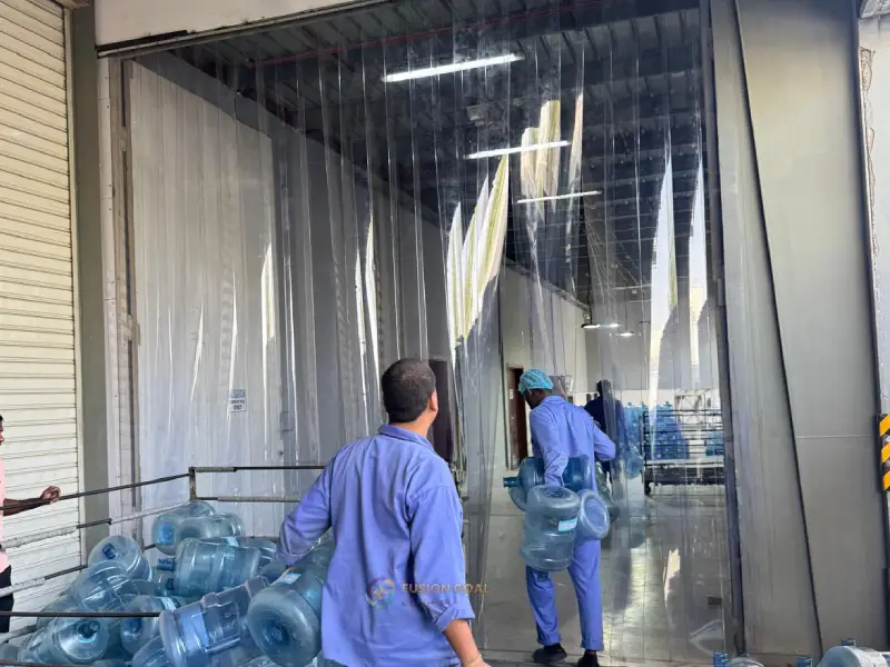 Transparent PVC strip curtains for commercial spaces in Qatar