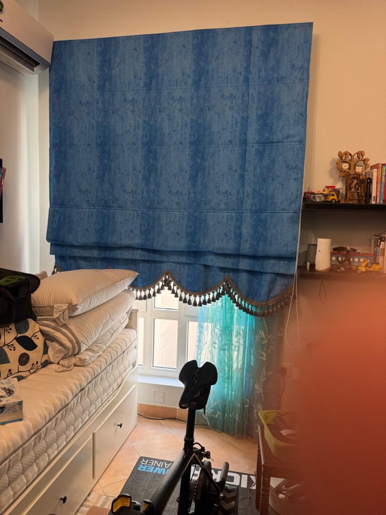 roller blinds installed on large windows