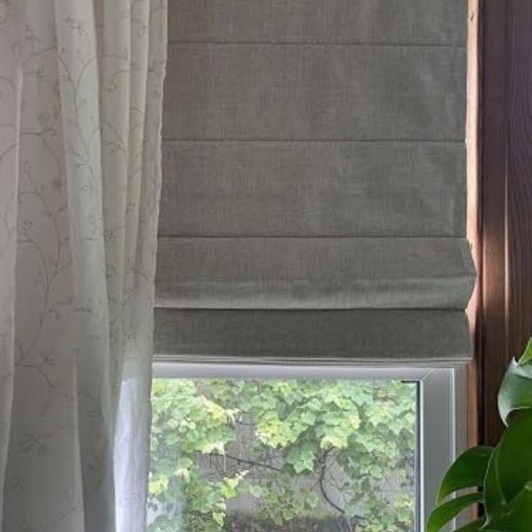 Custom Roman blinds installation project in Qatar