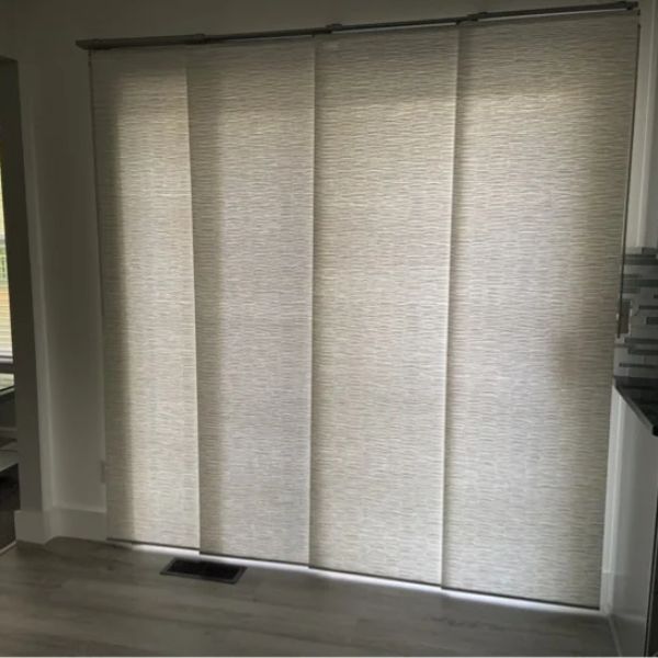Vertical blinds installation for large sliding glass doors in Qatar
