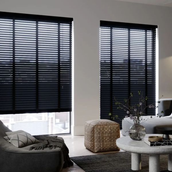Dark Wooden Blinds with Tapes