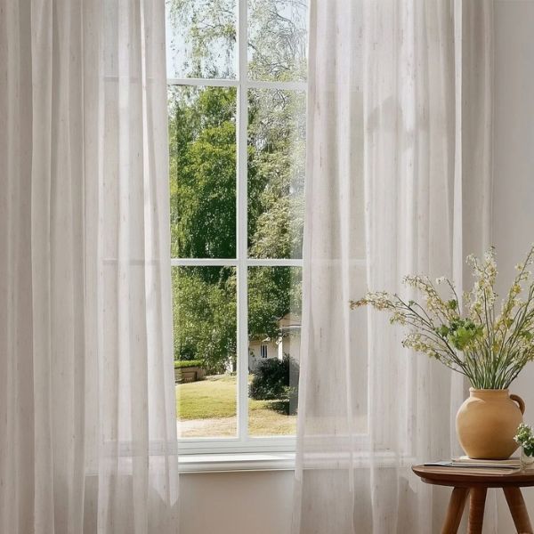 linen look sheer curtains in qatar