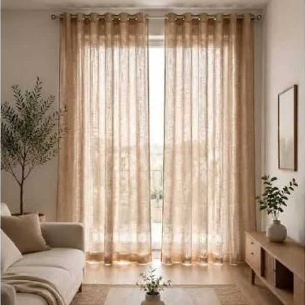 linen look sheer curtains in qatar