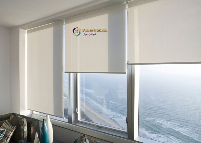 roller blinds installed on large windows